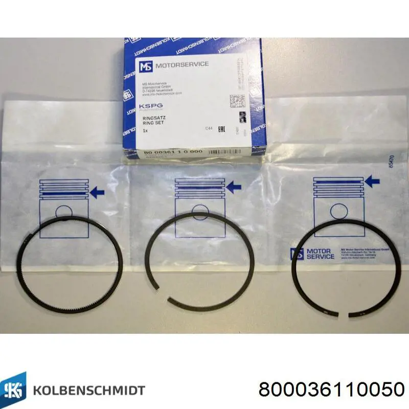 800036110050 Kolbenschmidt Juego de aros de pistón para 1 cilindro, sobremedida (+0,50 mm)