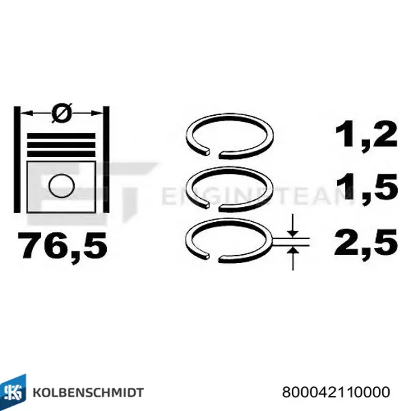 Comprar 800042110000 Kolbenschmidt Aros de pistón para 1 cilindro, STD