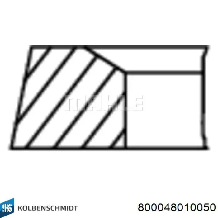 800048010050 Kolbenschmidt Juego de aros de pistón para 1 cilindro, sobremedida (+0,50 mm)