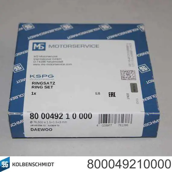800049210000 Kolbenschmidt Juego de anillos de pistón para 1 cilindro, STD