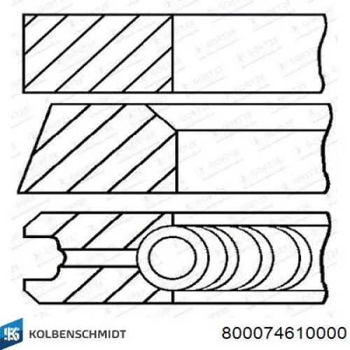 800074610000 Kolbenschmidt Juego de anillos de pistón para 1 cilindro, STD