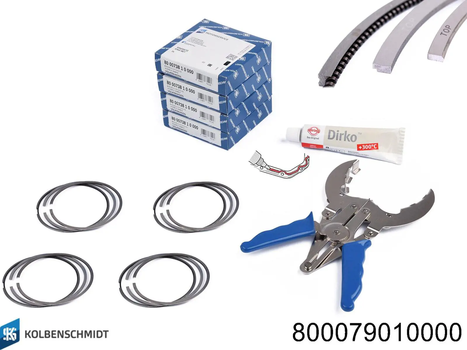 Aros de pistón para 1 cilindro, STD 800079010000 Kolbenschmidt