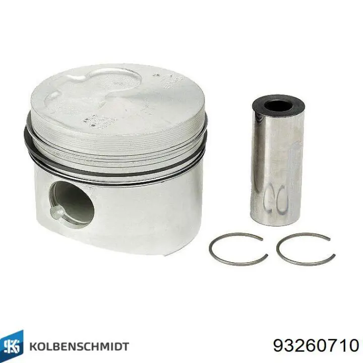 93260710 Kolbenschmidt pistón completo para 1 cilindro, cota de reparación + 0,50 mm