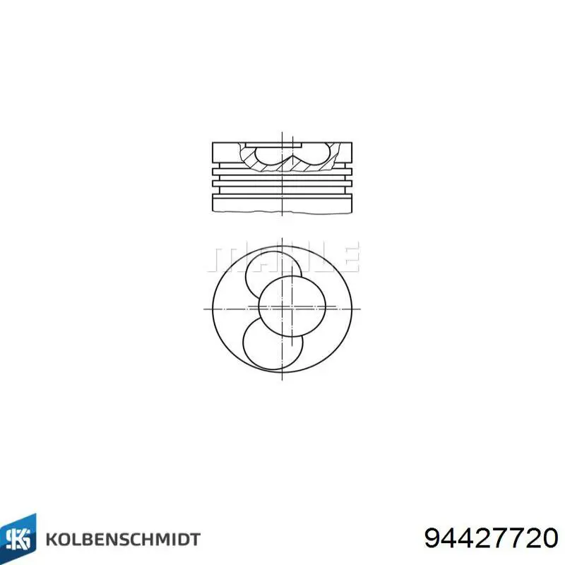 Pistón completo para 1 cilindro, segunda reparación (+0,50 mm) 304002 Mahle Original