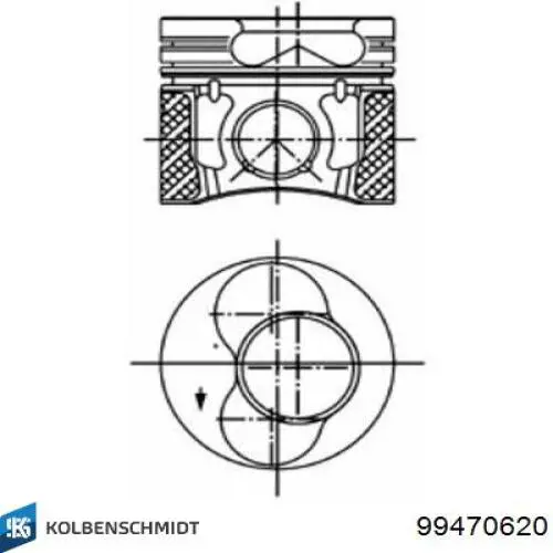 1029064002 Mopart Pistón completo para 1 cilindro, segunda reparación (+0,50 mm)
