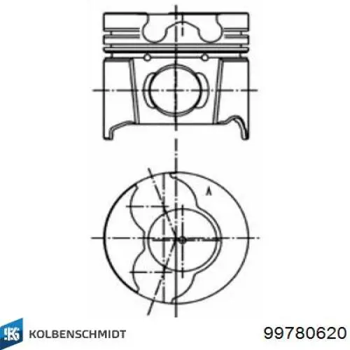 99780620 Kolbenschmidt pistón completo para 1 cilindro, cota de reparación + 0,50 mm