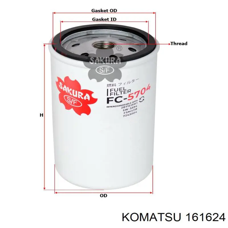 161624 Komatsu filtro de combustible