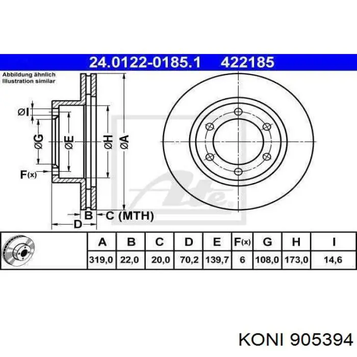 Amortiguador trasero 905394 Koni