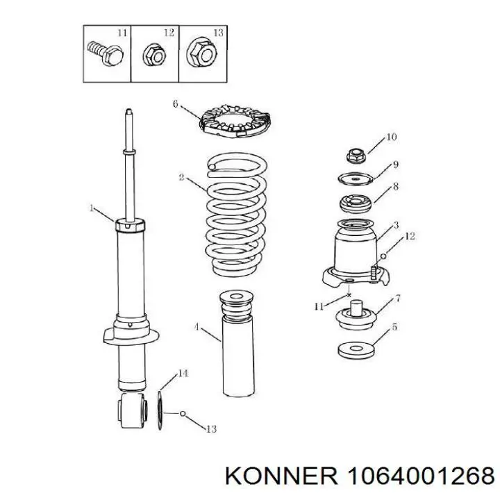 1064001268 Konner amortiguador trasero