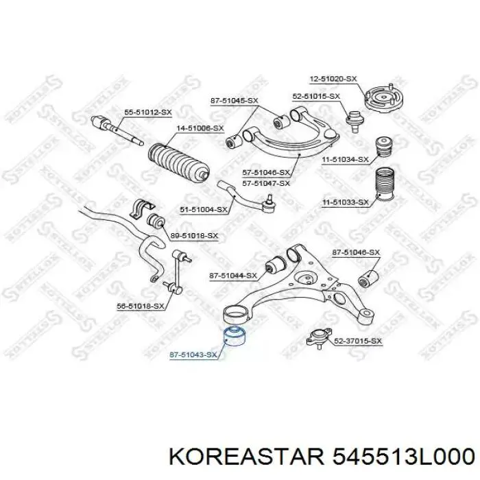 545513L000 Koreastar silentblock de suspensión delantero inferior