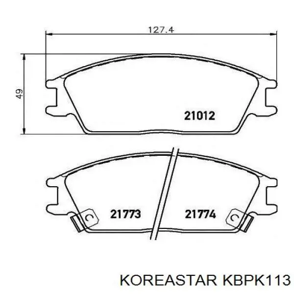 KBPK-113 Koreastar pastillas de freno delanteras