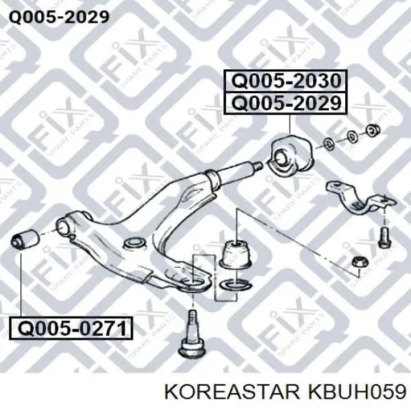 KBUH059 Koreastar silentblock de suspensión delantero inferior