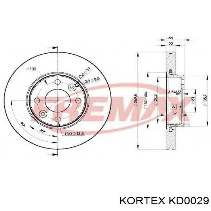 Freno de disco delantero Nissan Versa E12X