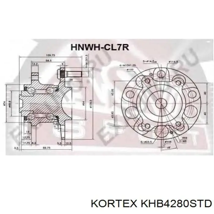 KHB4280STD Kortex cubo de rueda trasero