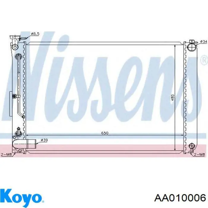 AA010006 Koyo radiador refrigeración del motor