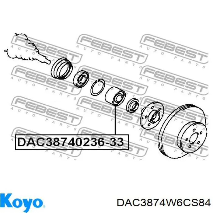 DAC3874W6CS84 Koyo Rodamientos de rueda delantero