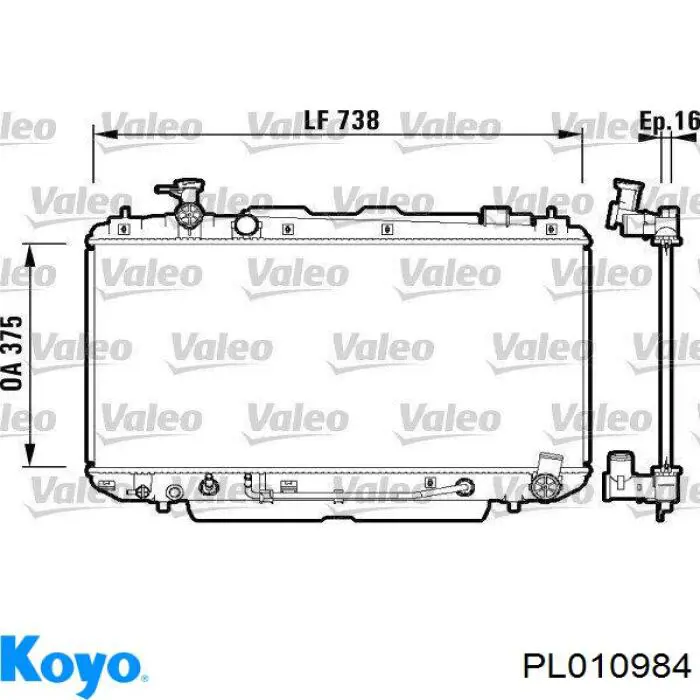 PL010984 Koyo radiador refrigeración del motor