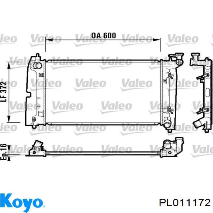 PL011172 Koyo radiador refrigeración del motor