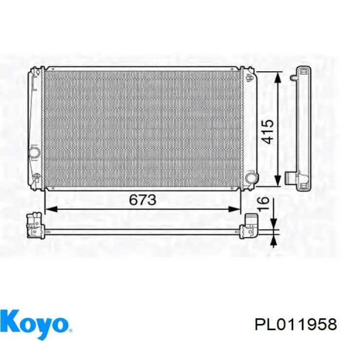 PL011958 Koyo radiador refrigeración del motor