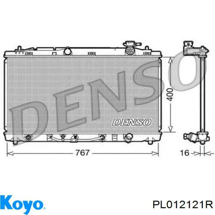 PL012121R Koyo radiador refrigeración del motor