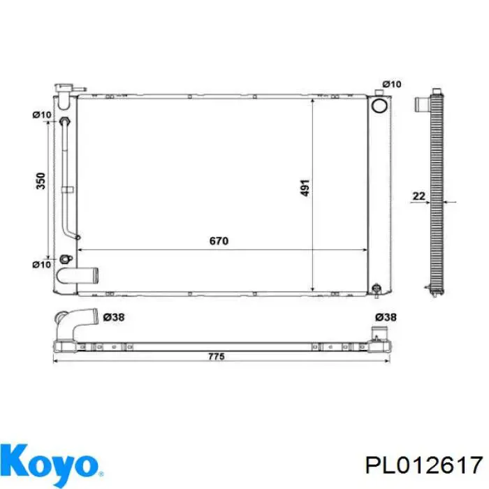 PL012617 Koyo radiador refrigeración del motor