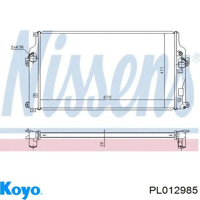 PL012985 Koyo radiador refrigeración del motor