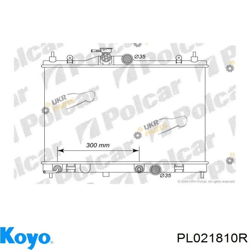 PL021810R Koyo radiador refrigeración del motor