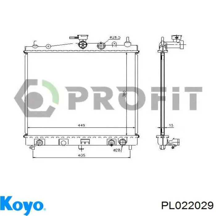 PL022029 Koyo radiador refrigeración del motor