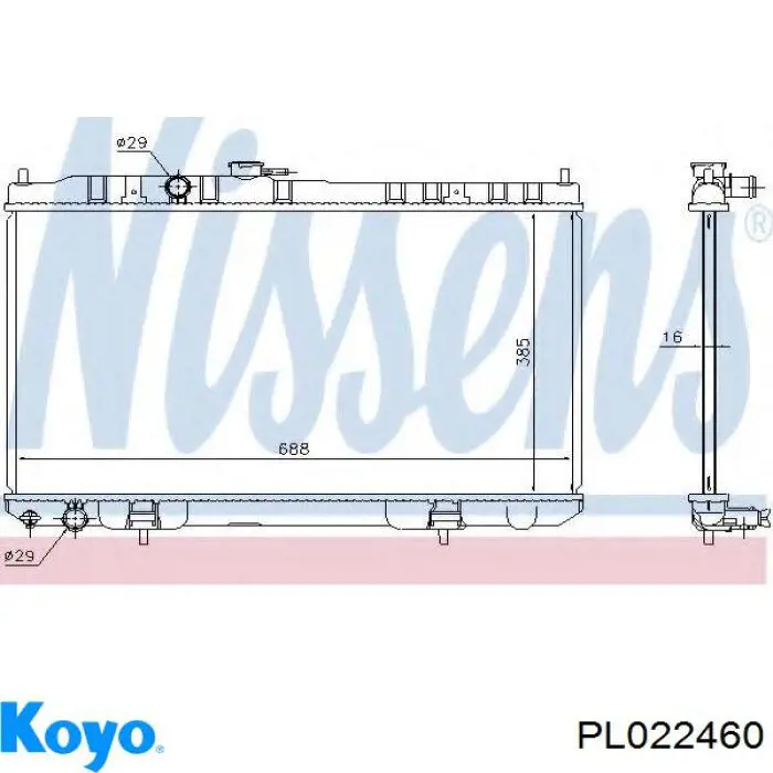 PL022460 Koyo radiador refrigeración del motor