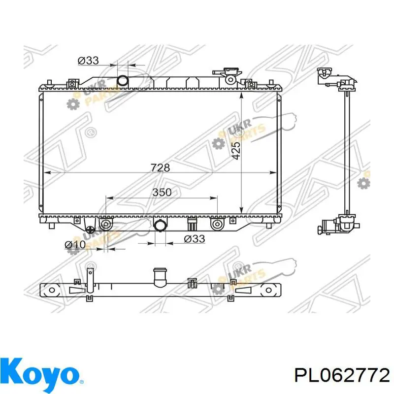 PL062772 Koyo radiador refrigeración del motor