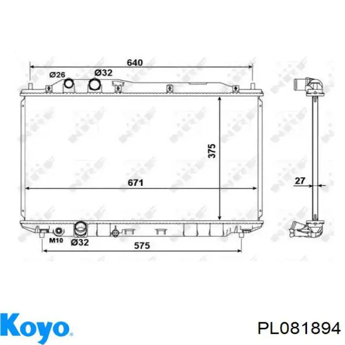 PL081894 Koyo radiador refrigeración del motor