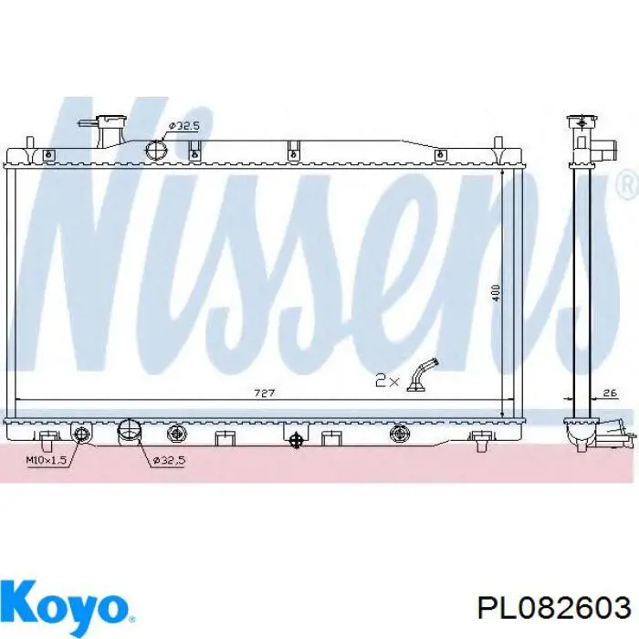 PL082603 Koyo radiador refrigeración del motor