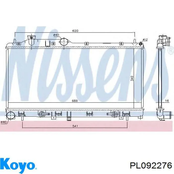 PL092276 Koyo radiador refrigeración del motor