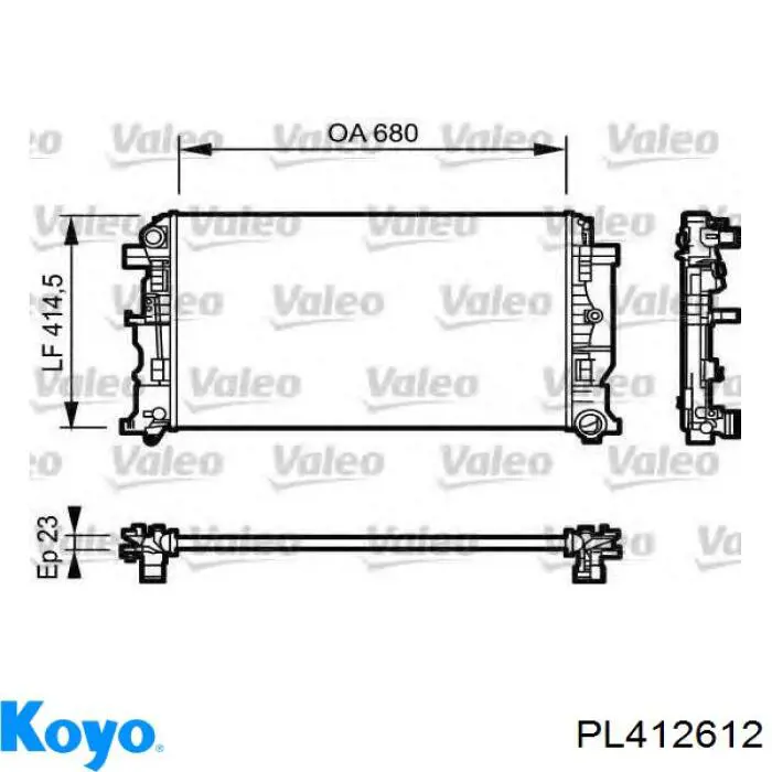 PL412612 Koyo radiador refrigeración del motor