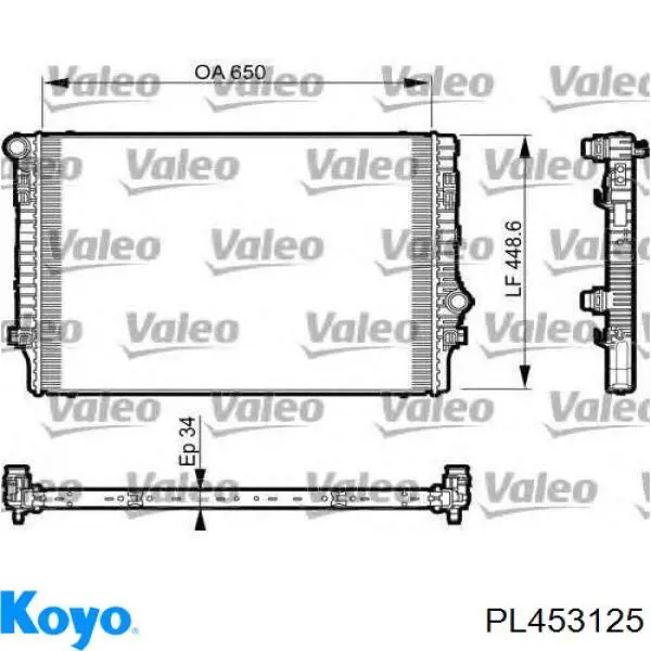 PL453125 Koyo radiador refrigeración del motor