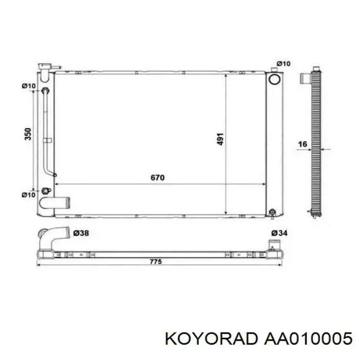 AA010005 Koyorad Refrigeración del motor