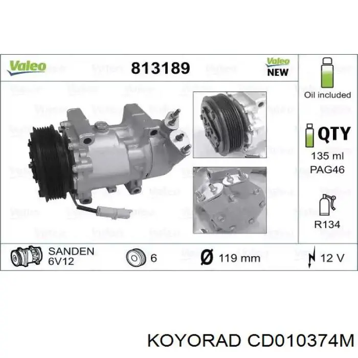 Comprar CD010374M Koyorad Condensador de aire acondicionado