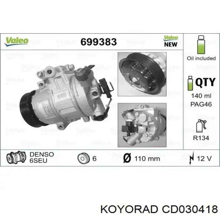 Condensador aire acondicionado CD030418 Koyorad