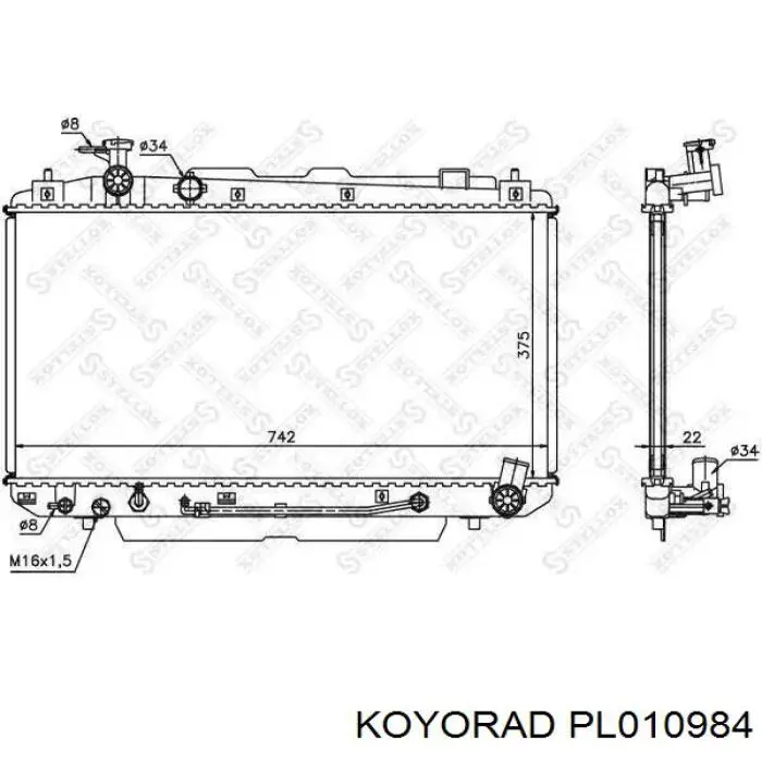 PL010984 Koyorad radiador refrigeración del motor