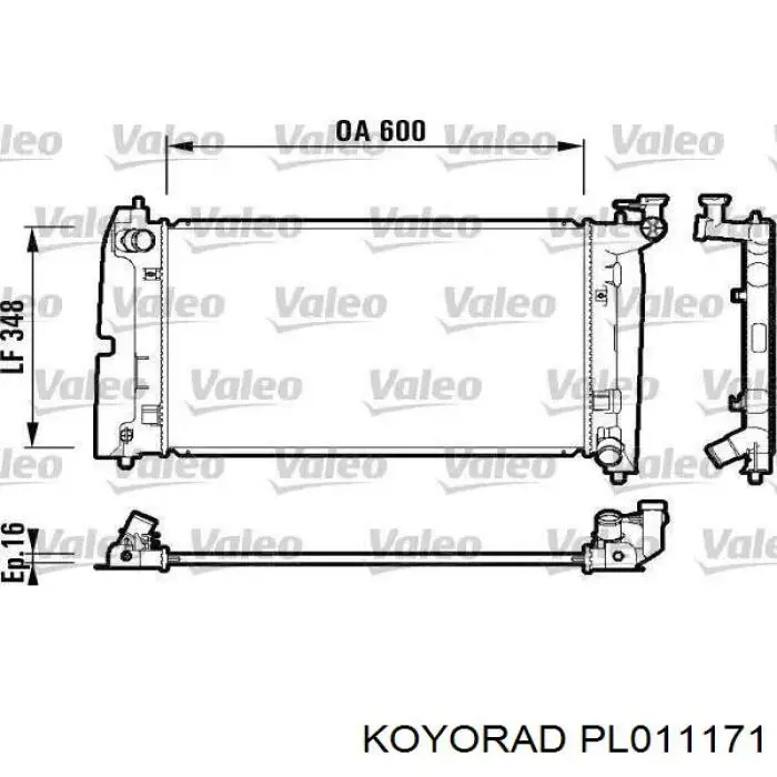 PL011171 Koyorad radiador refrigeración del motor