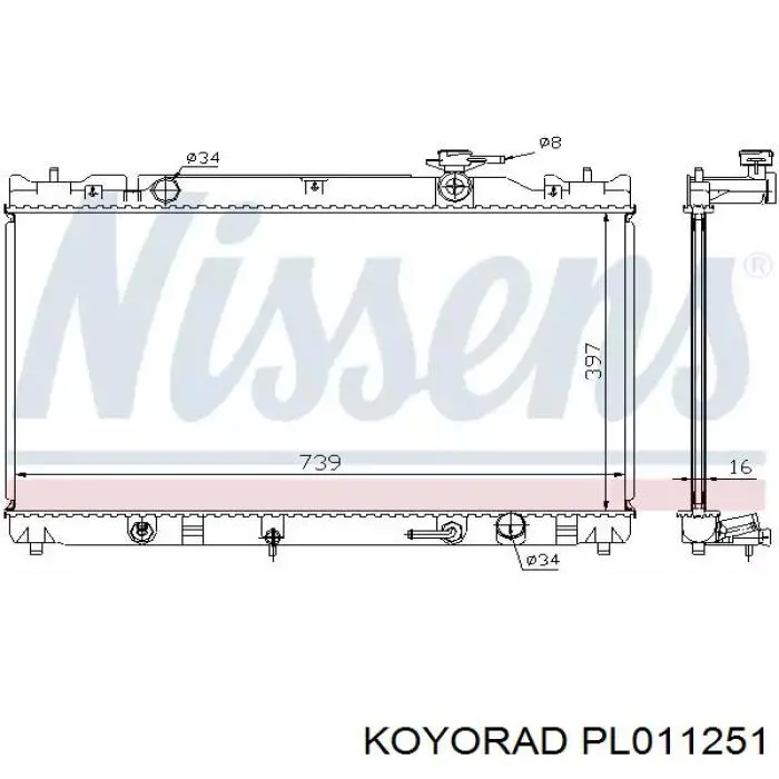 Água radiador Koyorad PL011251 precio, desde 97,42 EUR