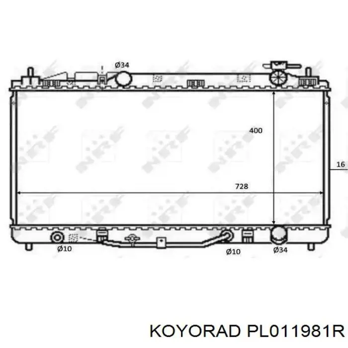 PL011981R Koyorad radiador refrigeración del motor