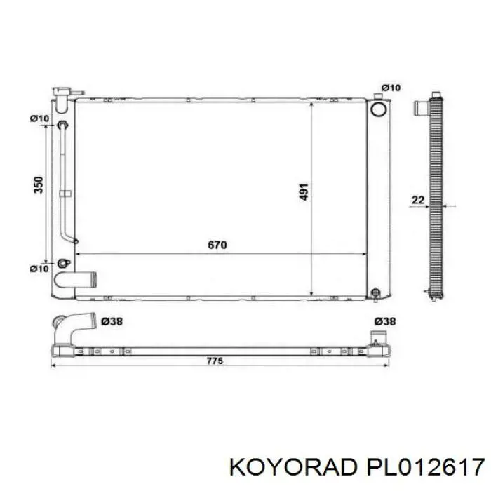 Comprar PL012617 Koyorad Radiador de auto