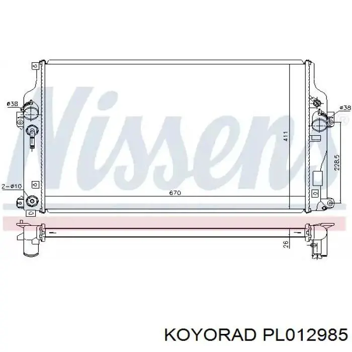 PL012985 Koyorad radiador refrigeración del motor