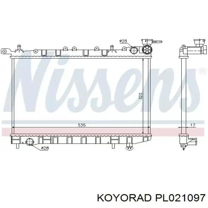 PL021097 Koyorad radiador refrigeración del motor