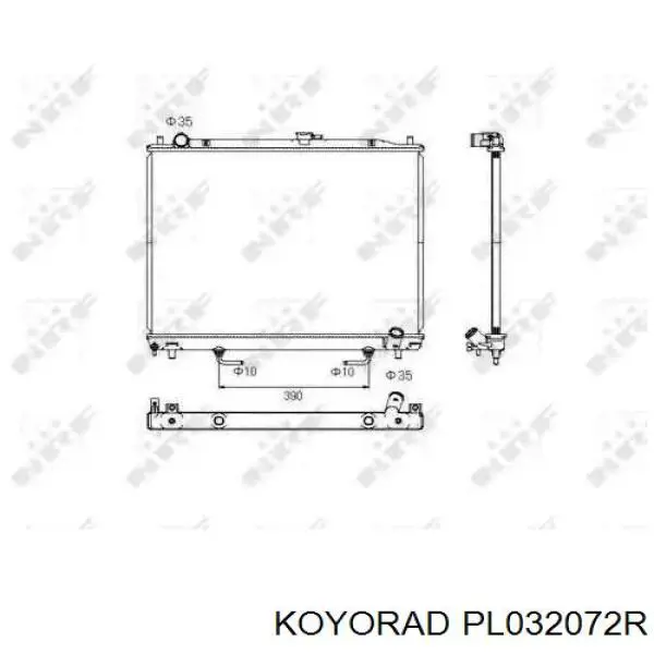 PL032072R Koyorad radiador refrigeración del motor