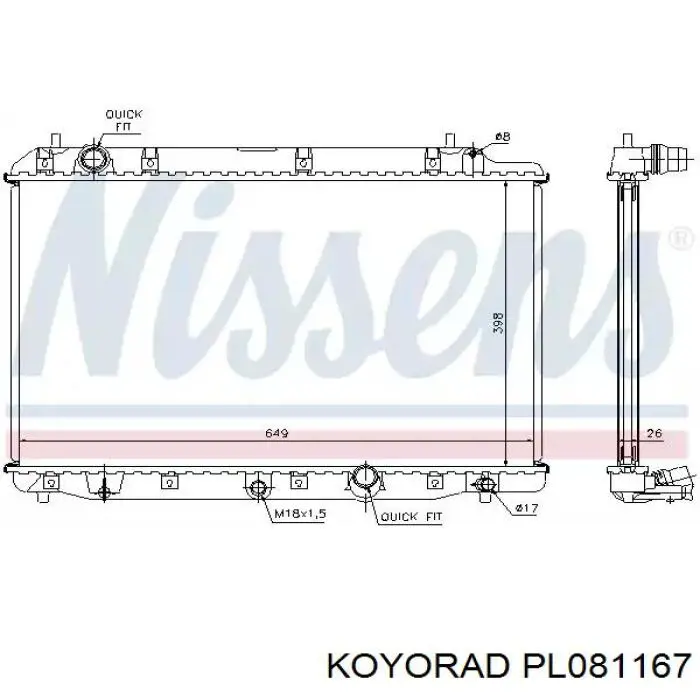 Água radiador Koyorad PL081167 precio, desde 80,12 EUR