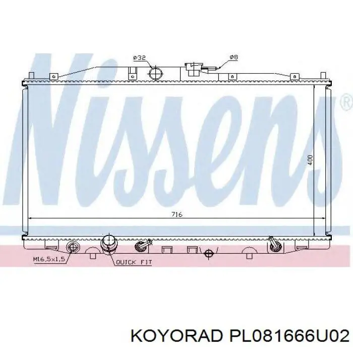 PL081666U02 Koyorad radiador refrigeración del motor