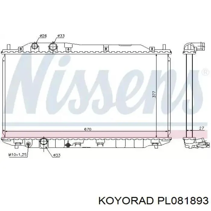 PL081893 Koyorad radiador refrigeración del motor