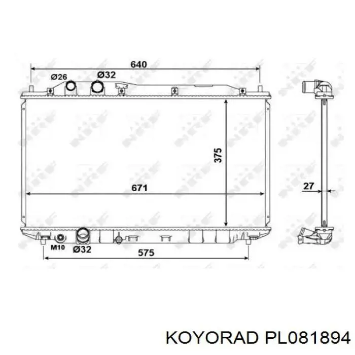 Água radiador Koyorad PL081894 precio, desde 97,82 EUR